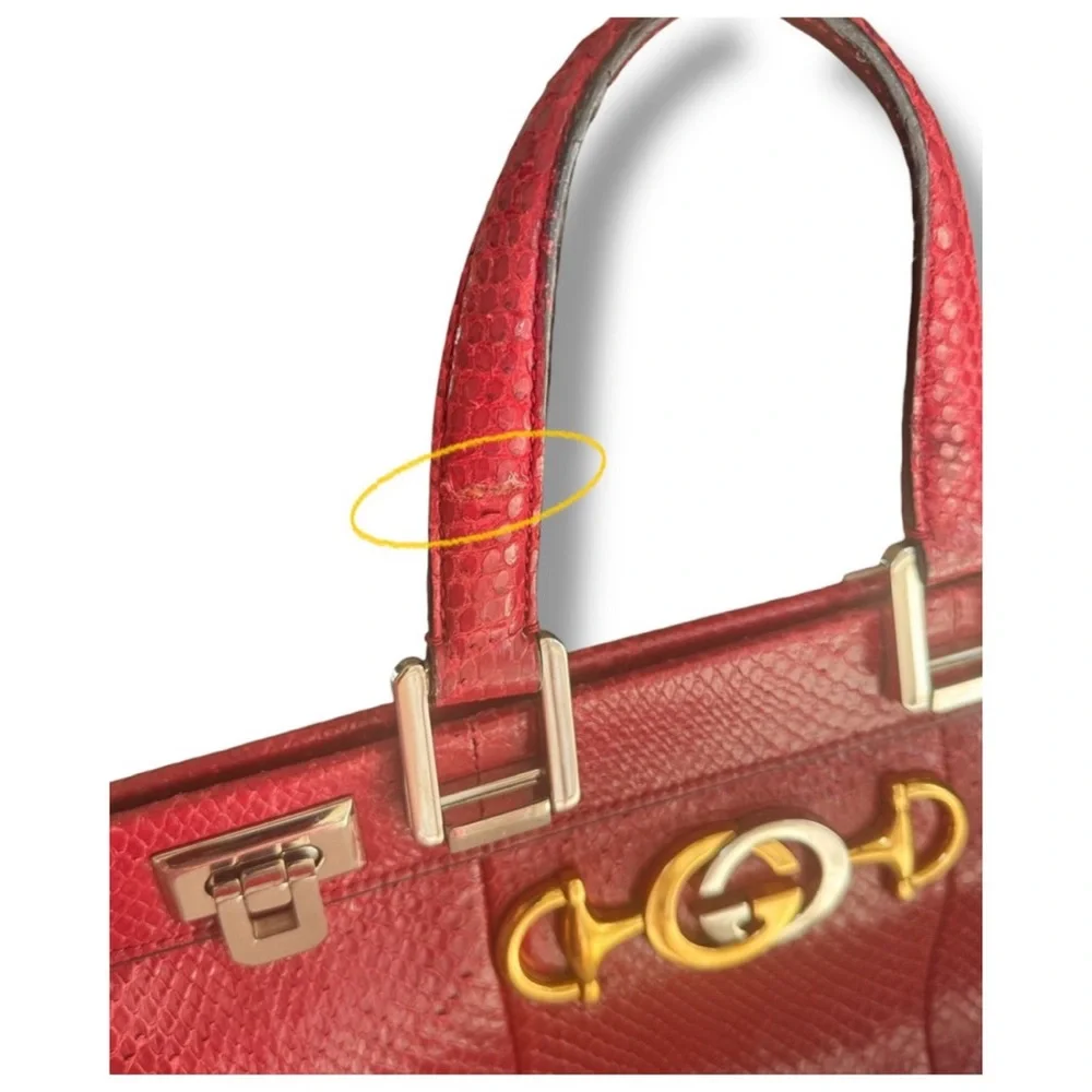 Gucci Zumi Medium Top Handle Bag Romantic Cerise Python Interlocking G Horsebit